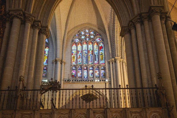 Toledo Spanya Mart 2019 Toledo Katedrali Lekeli Cam Pencere — Stok fotoğraf