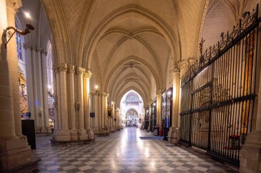 Toledo, İspanya - 26 Mart 2019 Toledo Katedrali İçişleri - Toledo, İspanya
