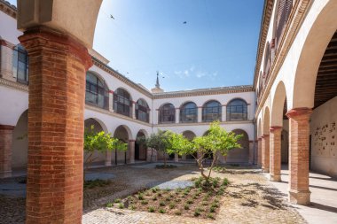 Toledo, İspanya - 29 Mart 2019 Santa Cruz Müzesi Avlusu - Toledo, İspanya