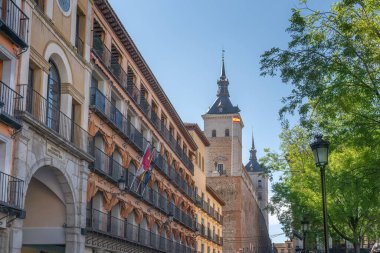 Toledo ve Zocodover Meydanı Alcazar - Toledo, İspanya