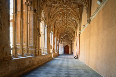 Salamanca, İspanya - 16 Mart 2019: San Esteban Manastırı Krallar Manastırı - Salamanca, İspanya