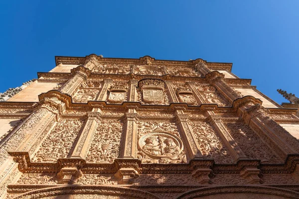 stock image Old University of Salamanca Building Plateresque Facade - Salamanca, Spain