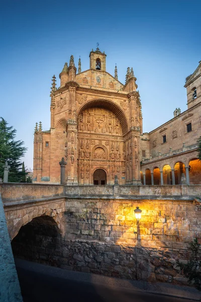 Convento San Esteban Iluminado Atardecer Salamanca España — Foto de Stock