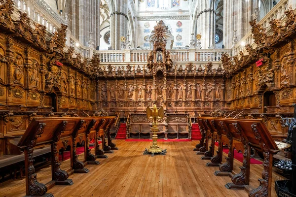 stock image Salamanca, Spain - Mar 16, 2019: Choir at New Cathedral of Salamanca Interior - Salamanca, Spain