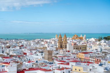 Cadiz 'in San Antonio de Padua Kilisesi ve Nuestra Kilisesi Sinyora del Carmen - Cadiz, Endülüs, İspanya