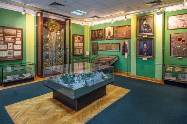 Kyiv, Ukrayna - 14 Ağustos 2019: St. Michael Manastırı Müzesi - Kiev, Ukrayna