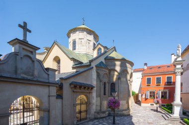 Lviv, Ukrayna - 19 Ağustos 2019: Lviv Ermeni Katedrali - Lviv, Ukrayna