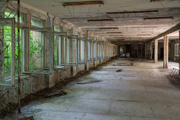 Chernobyl Ucrânia Agosto 2019 Abandonado Distrito Escola Pripyat Zona Exclusão — Fotografia de Stock