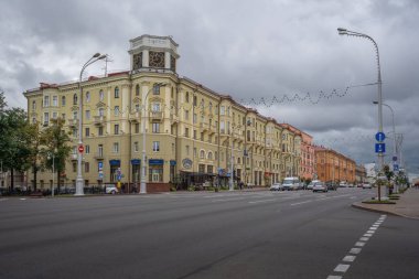 Minsk, Belarus - Aug 01, 2019: Independence Avenue Merkez Postane - Minsk, Belarus