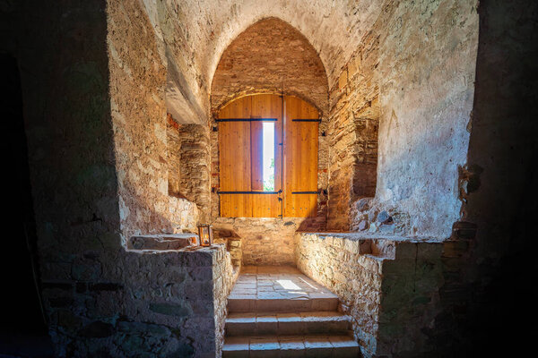 Cesis, Latvia - Jul 21, 2019: Living room of the Master of the Order at Cesis Castle Western Tower Interior - Cesis, Latvia