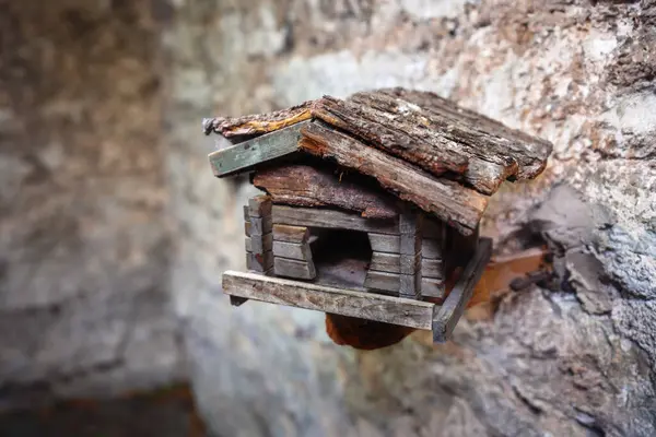 Beautiful Rustic Wooden Bird House — Stock Photo, Image