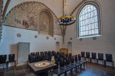 Roskilde, Danimarka - 25 Haziran 2019: Roskilde Katedrali 'nde Aziz Andrew Şapeli - Roskilde, Danimarka
