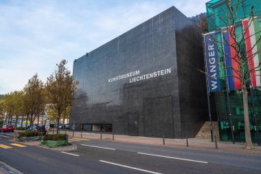 Vaduz, Lihtenştayn - 16 Kasım 2019: Kunstmuseum Liechtenstein - Sanat Müzesi - Vaduz, Lihtenştayn