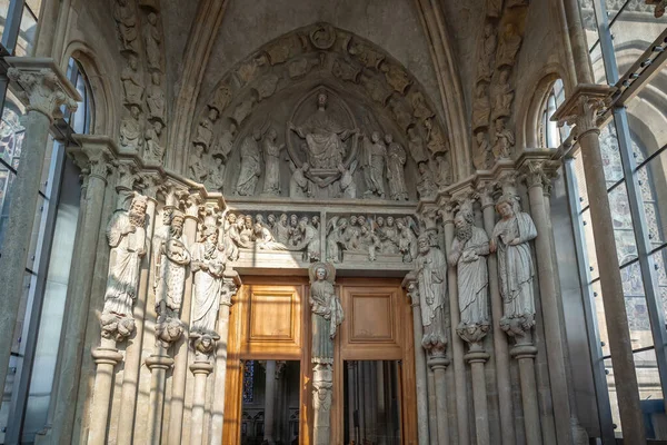 Lausanne Schweiz Dezember 2019 Tür Innenraum Der Kathedrale Von Lausanne — Stockfoto