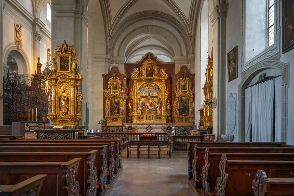 Lucerna Svizzera Novembre 2019 Altare Nella Chiesa San Leodegar Interno — Foto Stock