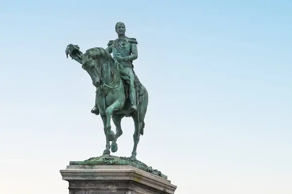 卢森堡市 2020年2月3日 卢森堡市纪尧姆二世广场威廉二世大公纪念碑 — 图库照片