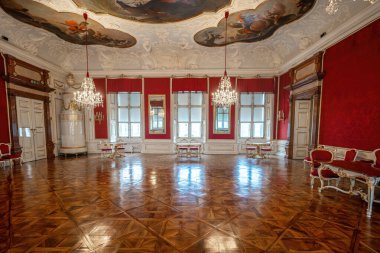 Salzburg, Avusturya - 9 Kasım 2019: Konferans Salonu - DomQuartier Müzelerinin Konferans Odaları