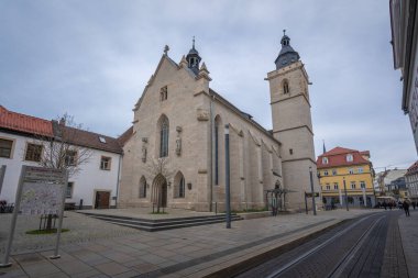 Erfurt, Almanya - 18 Ocak 2020: St. Wigbert Kilisesi - Erfurt, Almanya
