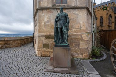 Baden-Wurttemberg, Almanya - 14 Aralık 2019: Prusya Kralı IV. Frederick William Hohenzollern Kalesi - Almanya