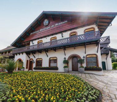 Gramado, Brezilya - 20 Ekim 2023 Gramado Belediyesi - Gramado, Rio Grande do Sul, Brezilya