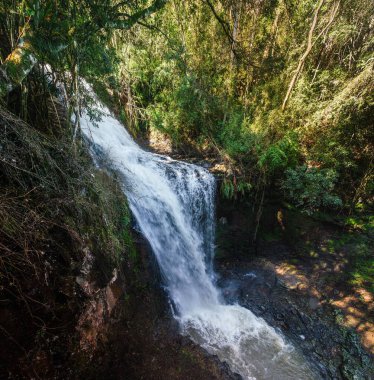 Ronco do Bugio Waterfall bakış açısı Alambique Flor do Vale Cachaca damıtma - Canela, Rio Grande do Sul, Brezilya