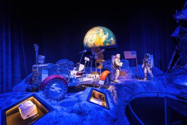 Canela, Brezilya - 21 Haziran 2024: Aya İniş Sergi Odası - Apollo Uzay Macerası Programı - NASA Deneyimi - Canela, Rio Grande do Sul, Brezilya