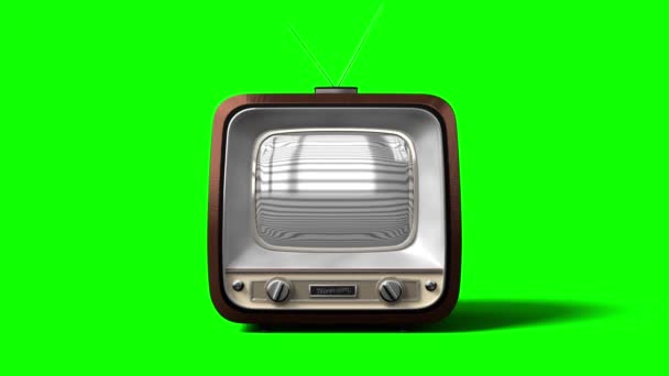 带有绿色屏幕的复古电视机 4K动画 3840X2160 — 图库视频影像