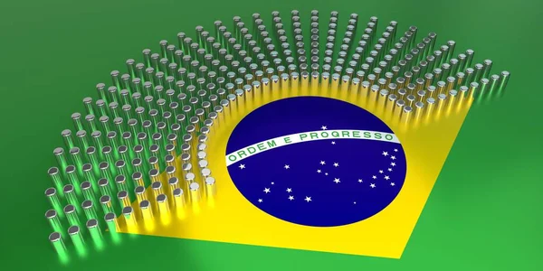 Brezilya Bayrağı Oylama Parlamento Seçim Konsepti Illüstrasyon — Stok fotoğraf