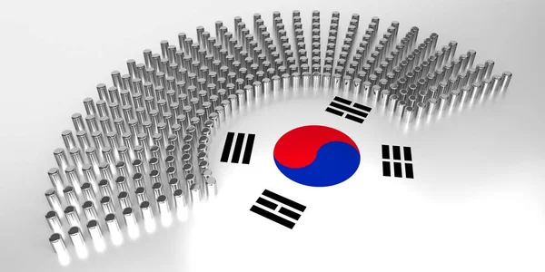 Zuid Korea Vlag Stemmen Parlementsverkiezingen Concept Illustratie — Stockfoto