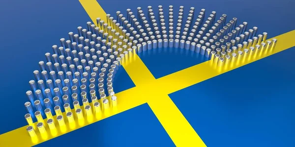 Sveriges Flagga Röstning Parlamentsval Illustration — Stockfoto