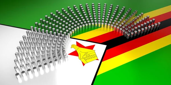 Bandera Zimbabue Votación Concepto Electoral Parlamentario Ilustración — Foto de Stock