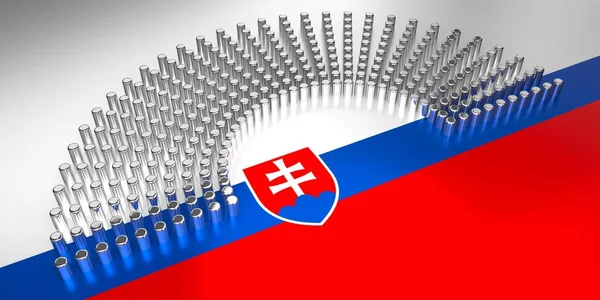 スロバキアの旗 議会選挙の概念 3Dイラスト — ストック写真