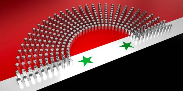 Сирійський Прапор Голосування Парламентські Вибори Концепція Ілюстрація — стокове фото