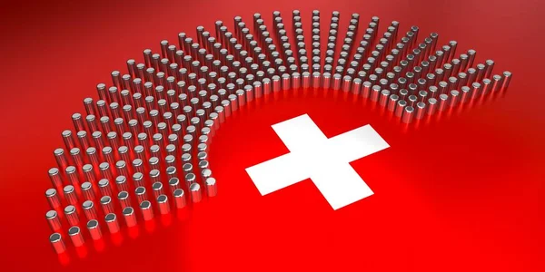 Schweizer Flagge Abstimmung Konzept Zur Parlamentswahl Illustration — Stockfoto