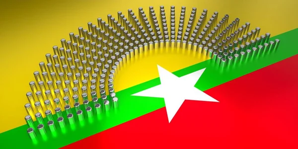 Bandera Birmania Votación Concepto Electoral Parlamentario Ilustración — Foto de Stock