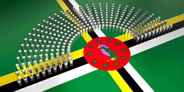 多米尼克国旗投票 议会选举概念 3D说明 — 图库照片