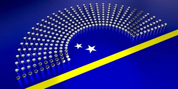 キュラソーの旗 議会選挙のコンセプト 3Dイラスト — ストック写真