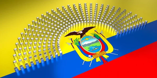 Bandera Ecuador Votación Concepto Electoral Parlamentario Ilustración — Foto de Stock