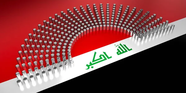 伊拉克国旗投票 议会选举概念 3D说明 — 图库照片