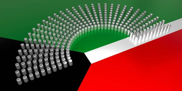 Флаг Кувейта Голосование Концепция Парламентских Выборов Иллюстрация — стоковое фото