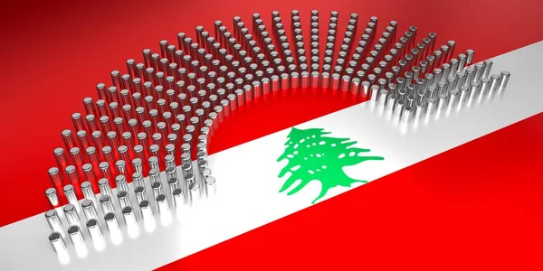 Bandeira Líbano Votação Conceito Eleição Parlamentar Ilustração — Fotografia de Stock