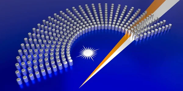 Bandeira Das Ilhas Marshall Votação Conceito Eleição Parlamentar Ilustração — Fotografia de Stock