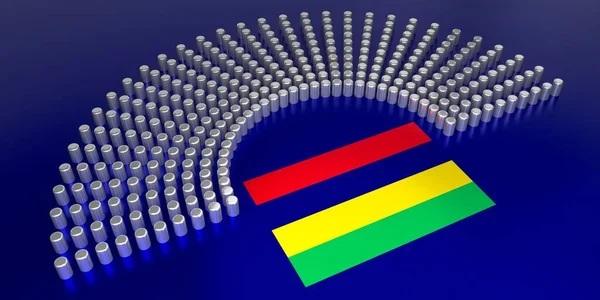Mauritus Flag Votación Concepto Electoral Parlamentario Ilustración — Foto de Stock