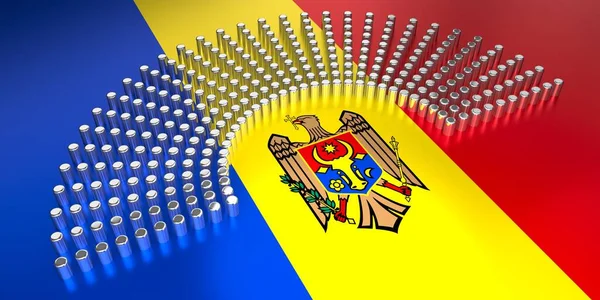 摩尔多瓦国旗投票 议会选举概念 3D说明 — 图库照片