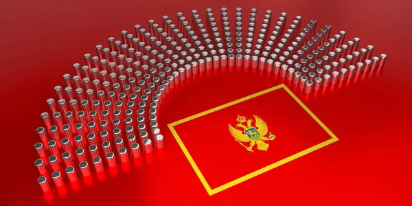 Montenegrói Zászló Szavazás Parlamenti Választási Koncepció Illusztráció — Stock Fotó
