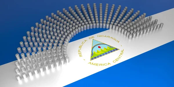 Флаг Никарагуа Голосование Концепция Парламентских Выборов Иллюстрация — стоковое фото