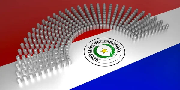 Paraguay Bayrağı Oylama Parlamento Seçim Konsepti Illüstrasyon — Stok fotoğraf