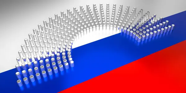 ロシアの旗 議会選挙の概念 3Dイラスト — ストック写真