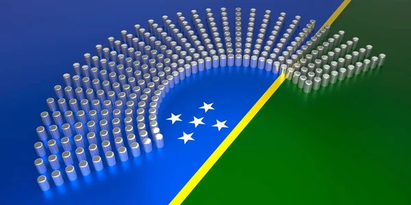 Bandeira Das Ilhas Salomão Votação Conceito Eleição Parlamentar Ilustração — Fotografia de Stock
