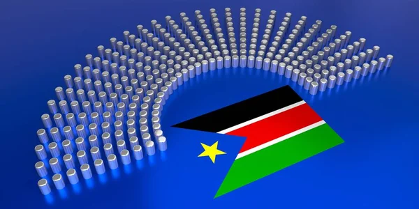 Bandera Sudán Del Sur Votación Concepto Electoral Parlamentario Ilustración — Foto de Stock